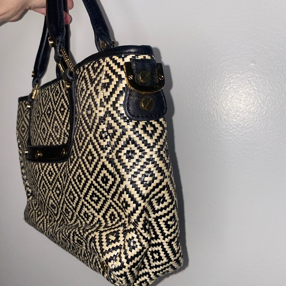 Tory Burch black and white straw raffia purse bag - Picture 5 of 8